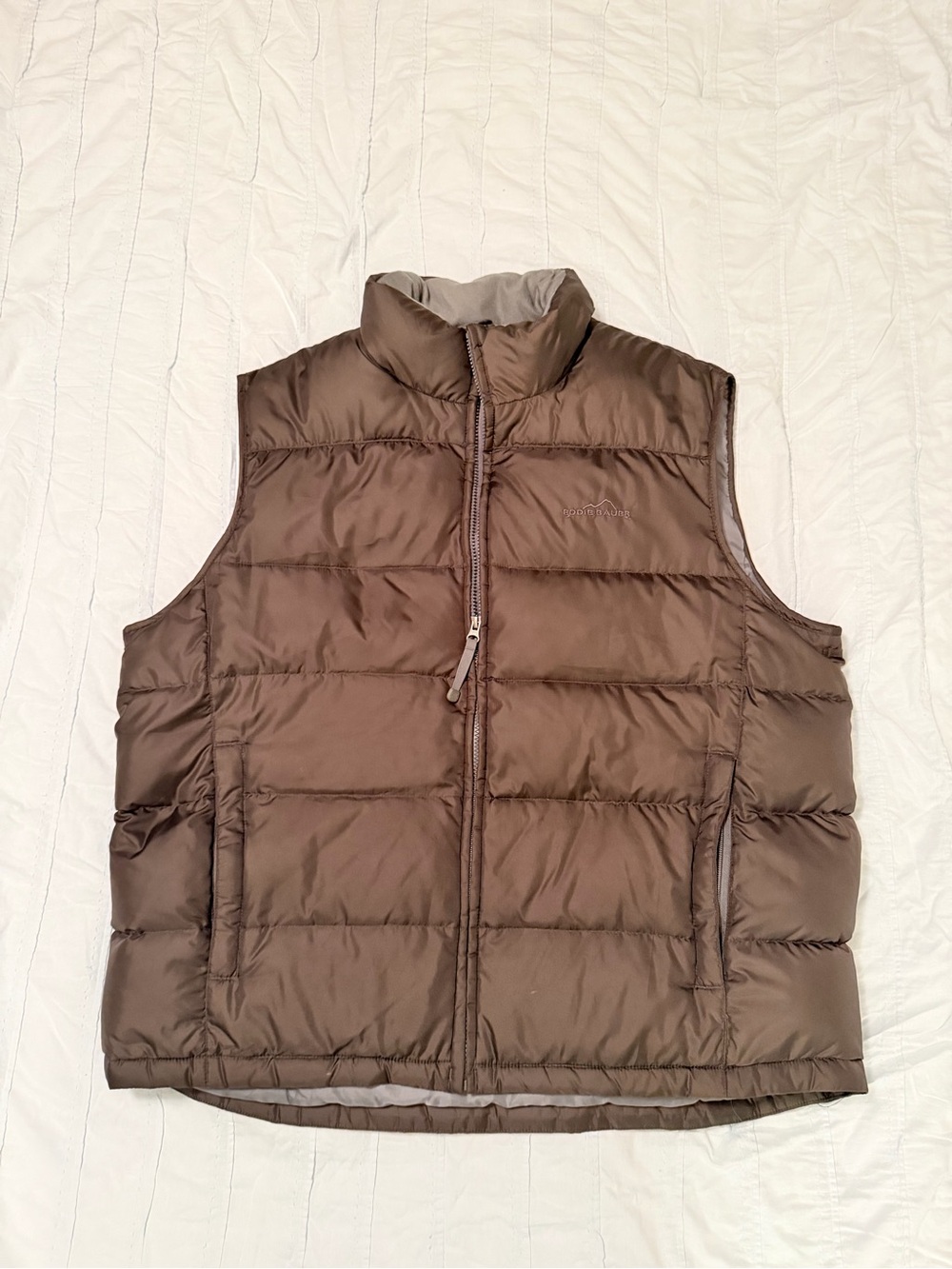 Eddie Bauer Brown Quilted Puffer Vest